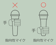 指向性マイクロホンの握り方